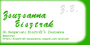 zsuzsanna bisztrak business card